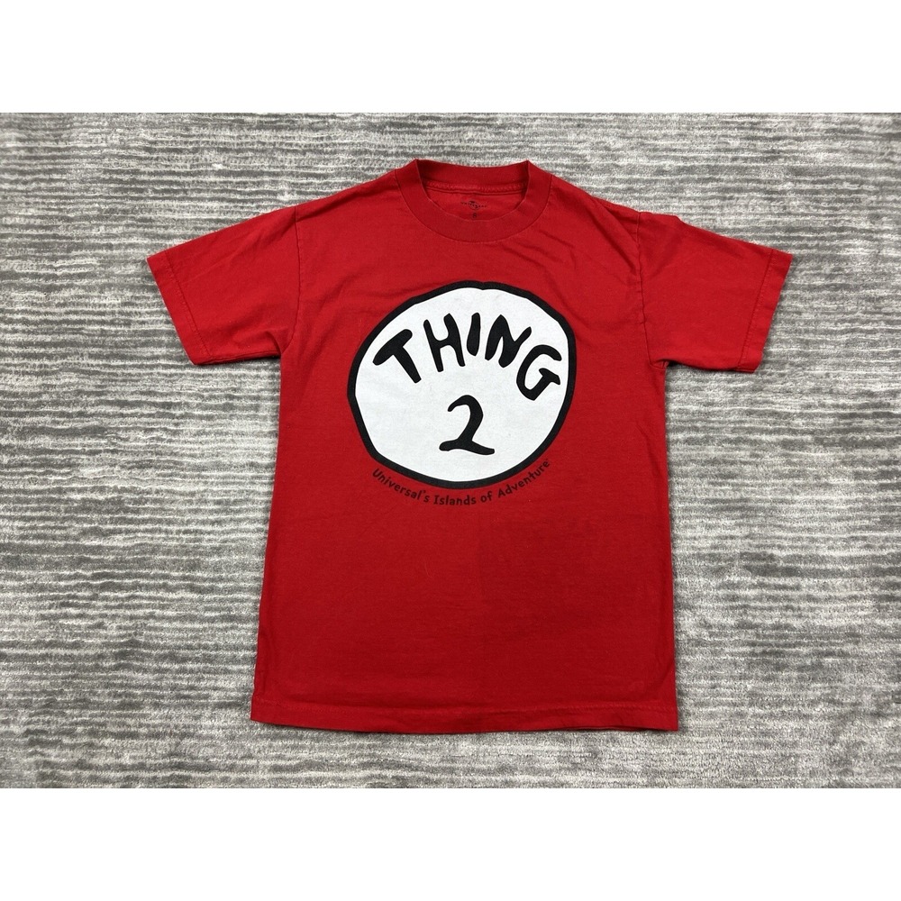 Thing 2‎ Shirt Universal Studios Adult Small Red Short Sleeve Graphic Tee